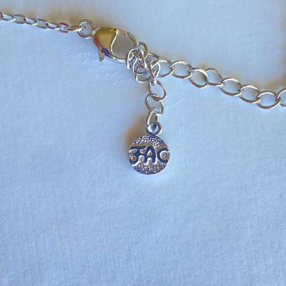 FAC Infinity Knot Cross Silver Tone Crystal Necklace - Picture 4 of 7